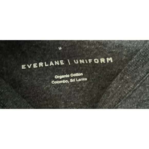 EVERLANE UNIFORM Crewneck Tee Cotton T-Shirt Charcoal Gray Black Size Med - Picture 3 of 5